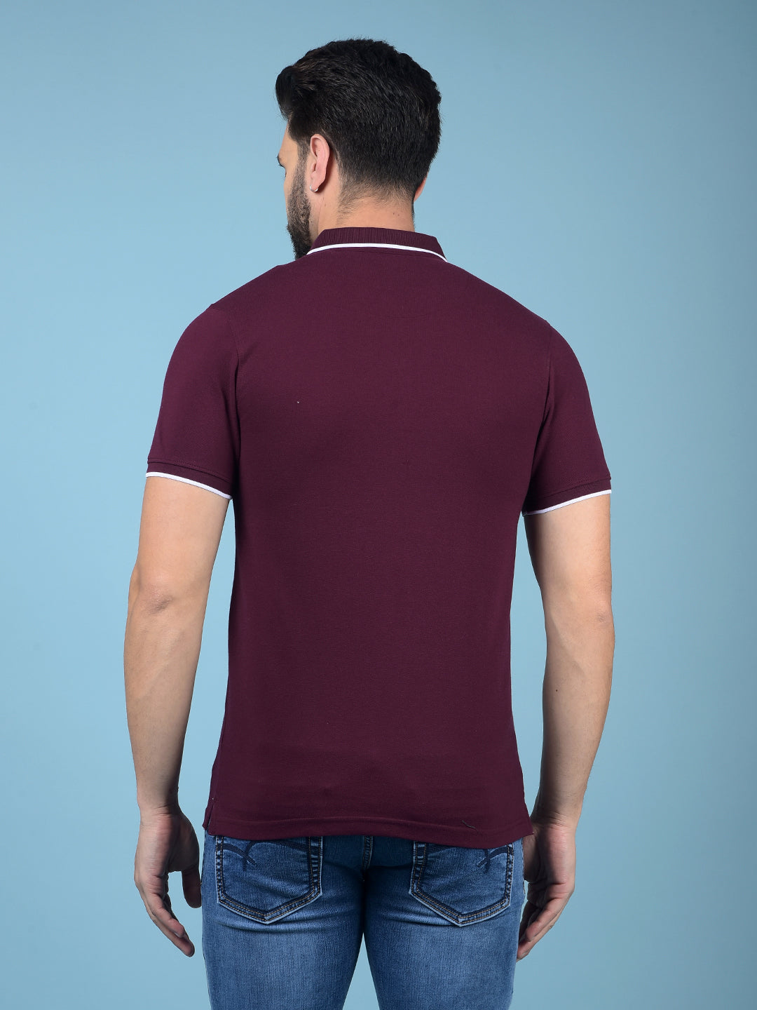 Wine Polo-Neck T-Shirt-Men T-Shirts-Crimsoune Club