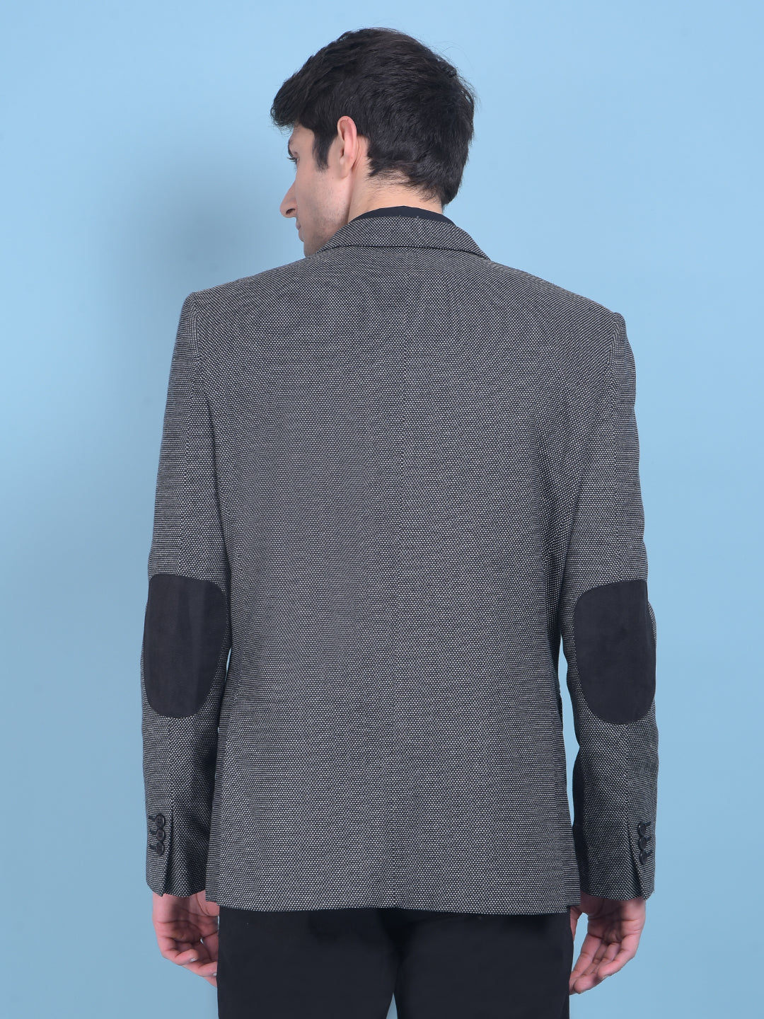 Grey Printed Blazer-Men Blazers-Crimsoune Club