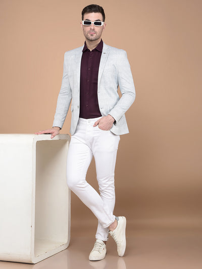 Cream Pin-Stripe Blazer-Men Blazers-Crimsoune Club