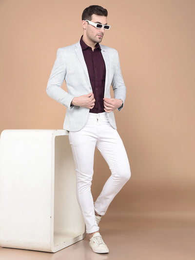 Cream Pin-Stripe Blazer-Men Blazers-Crimsoune Club