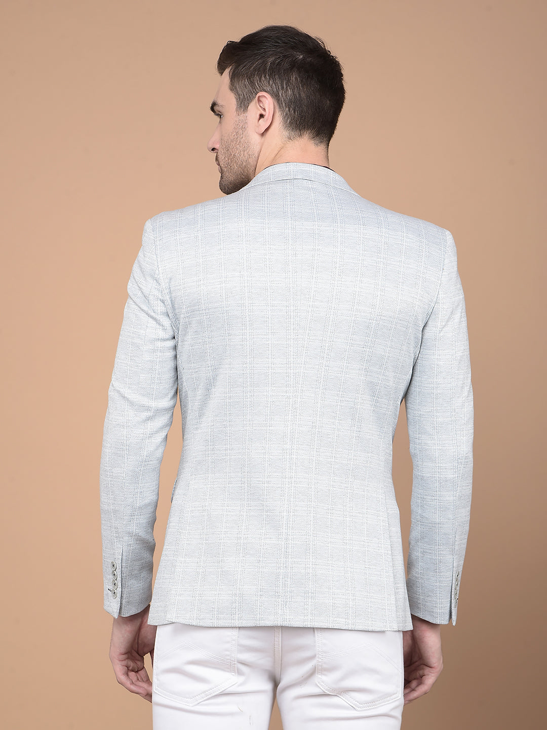 Cream Pin-Stripe Blazer-Men Blazers-Crimsoune Club