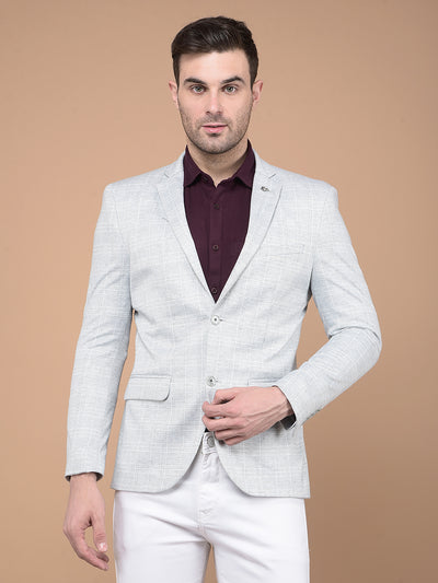 Cream Pin-Stripe Blazer-Men Blazers-Crimsoune Club