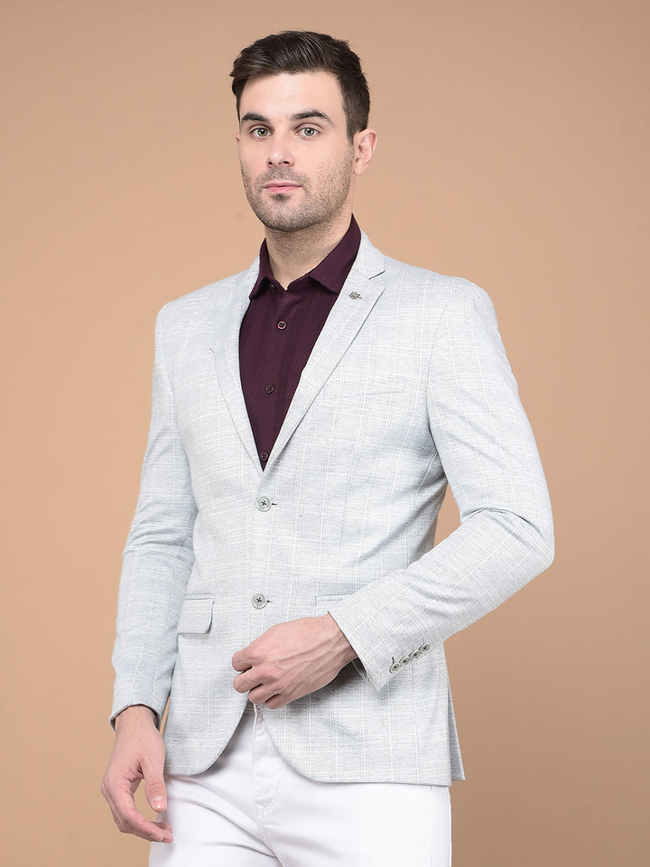 Cream Pin-Stripe Blazer-Men Blazers-Crimsoune Club
