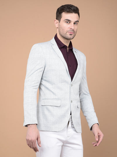 Cream Pin-Stripe Blazer-Men Blazers-Crimsoune Club