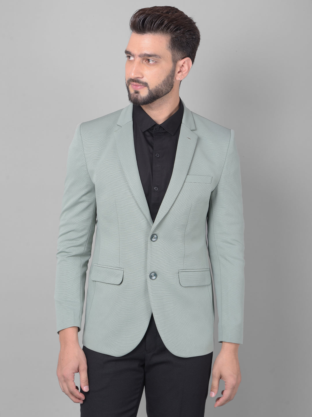 Olive Single Breasted Blazer-Men Blazers-Crimsoune Club