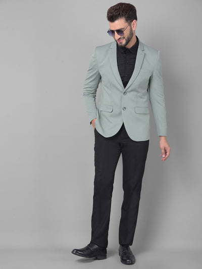 Olive Single Breasted Blazer-Men Blazers-Crimsoune Club