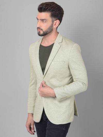 Olive Single Breasted Blazer-Men Blazers-Crimsoune Club