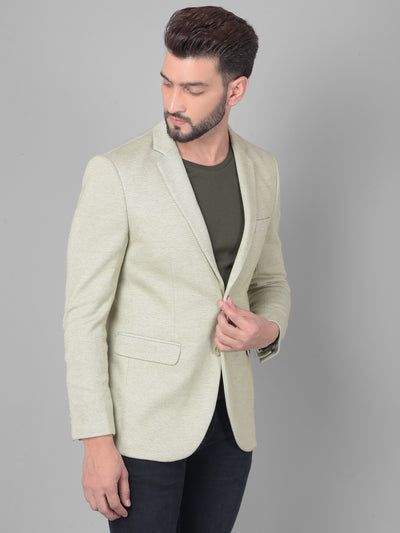 Olive Single Breasted Blazer-Men Blazers-Crimsoune Club