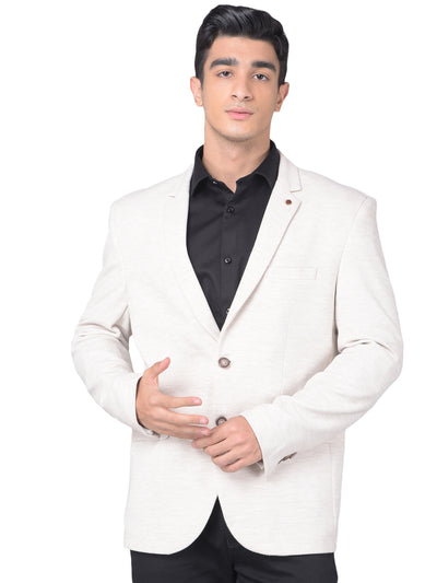 Off White Single Breasted Blazer-Men Blazers-Crimsoune Club