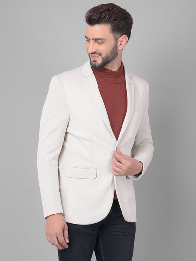 Grey Single Breasted Blazer-Men Blazers-Crimsoune Club