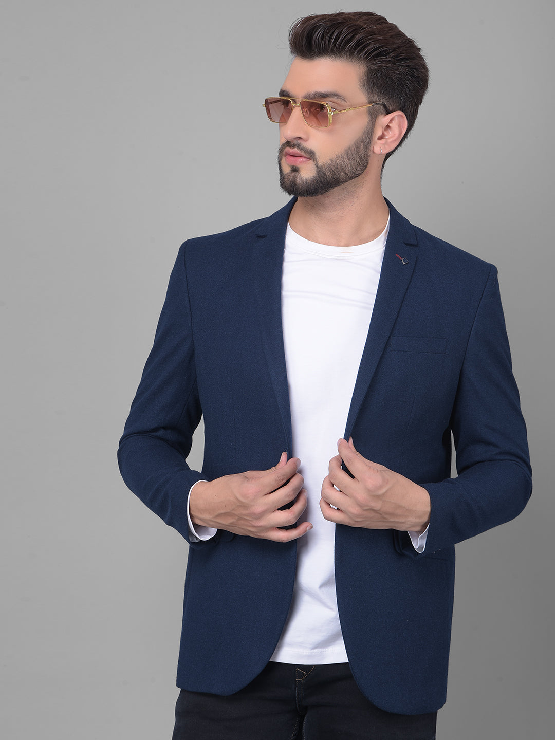 Navy Blue Single Breasted Blazer – Crimsoune Club