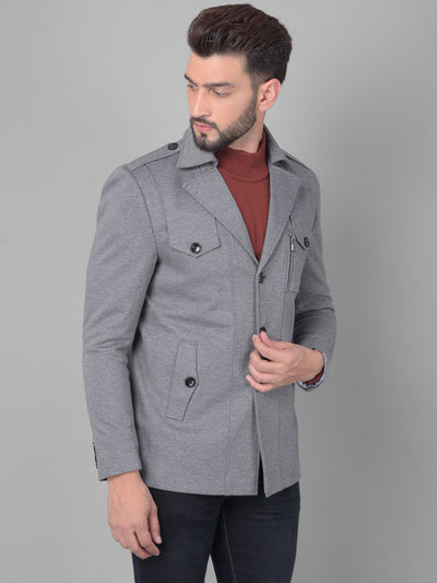 Grey Overcoat-Men Coats-Crimsoune Club