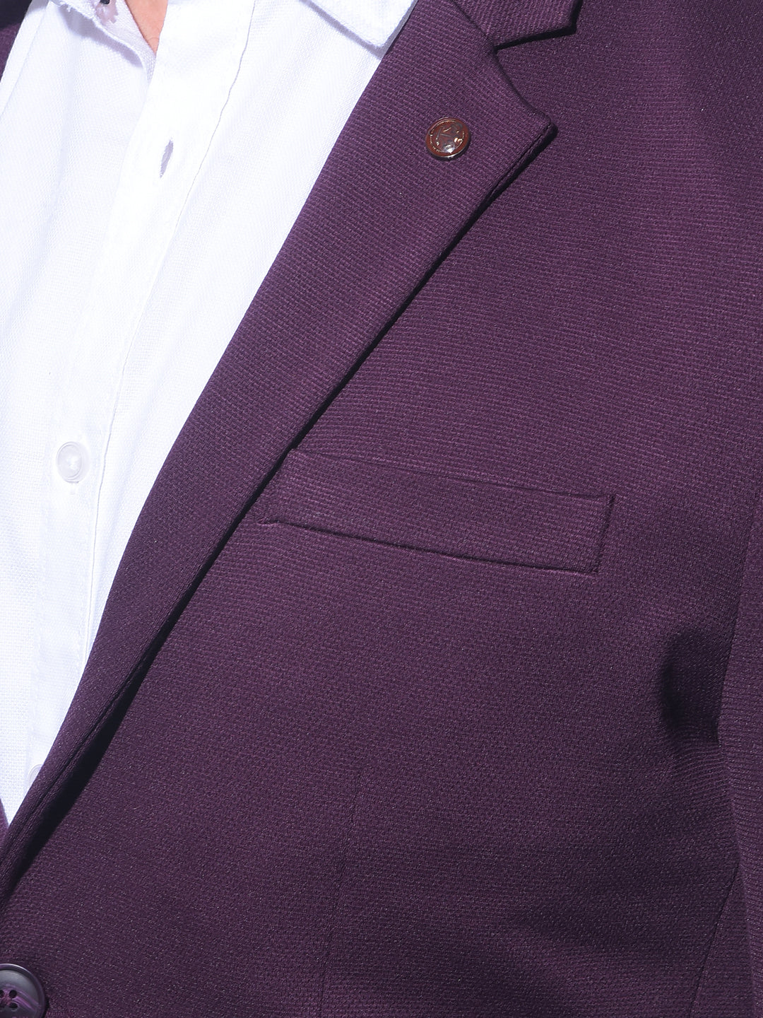 Wine Single-Breasted Blazer-Men Blazers-Crimsoune Club