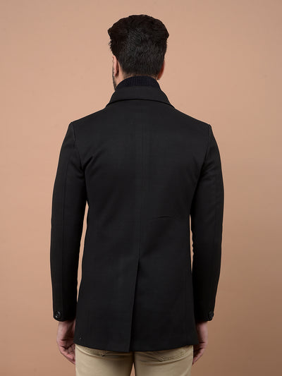 Black Overcoat-Men Coats-Crimsoune Club