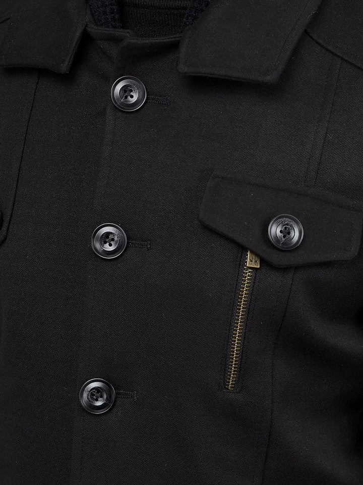 Black Overcoat-Men Coats-Crimsoune Club