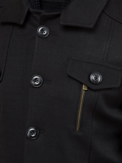 Black Overcoat-Men Coats-Crimsoune Club