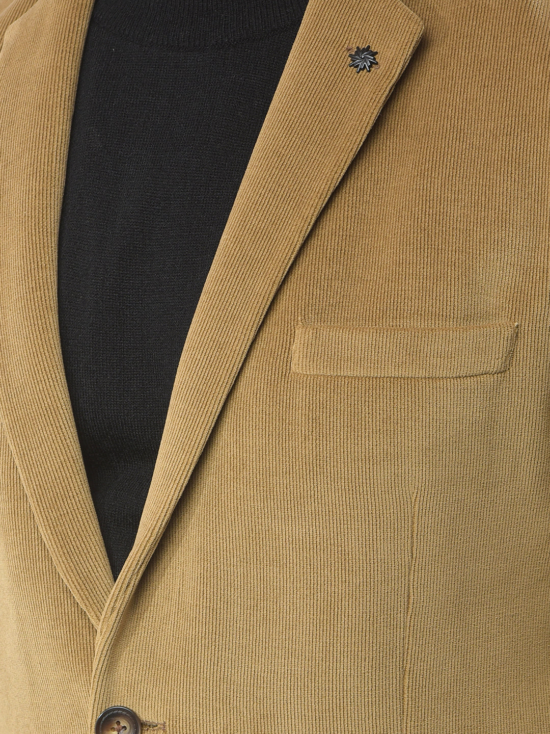 Beige Notched Lapel Single-Breasted Blazer-Men Blazers-Crimsoune Club