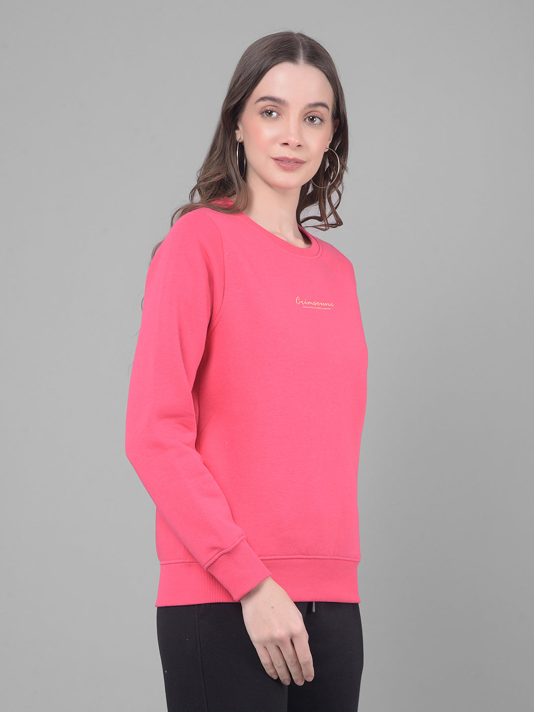 Red Printed Sweatshirt-Women Sweatshirts-Crimsoune Club