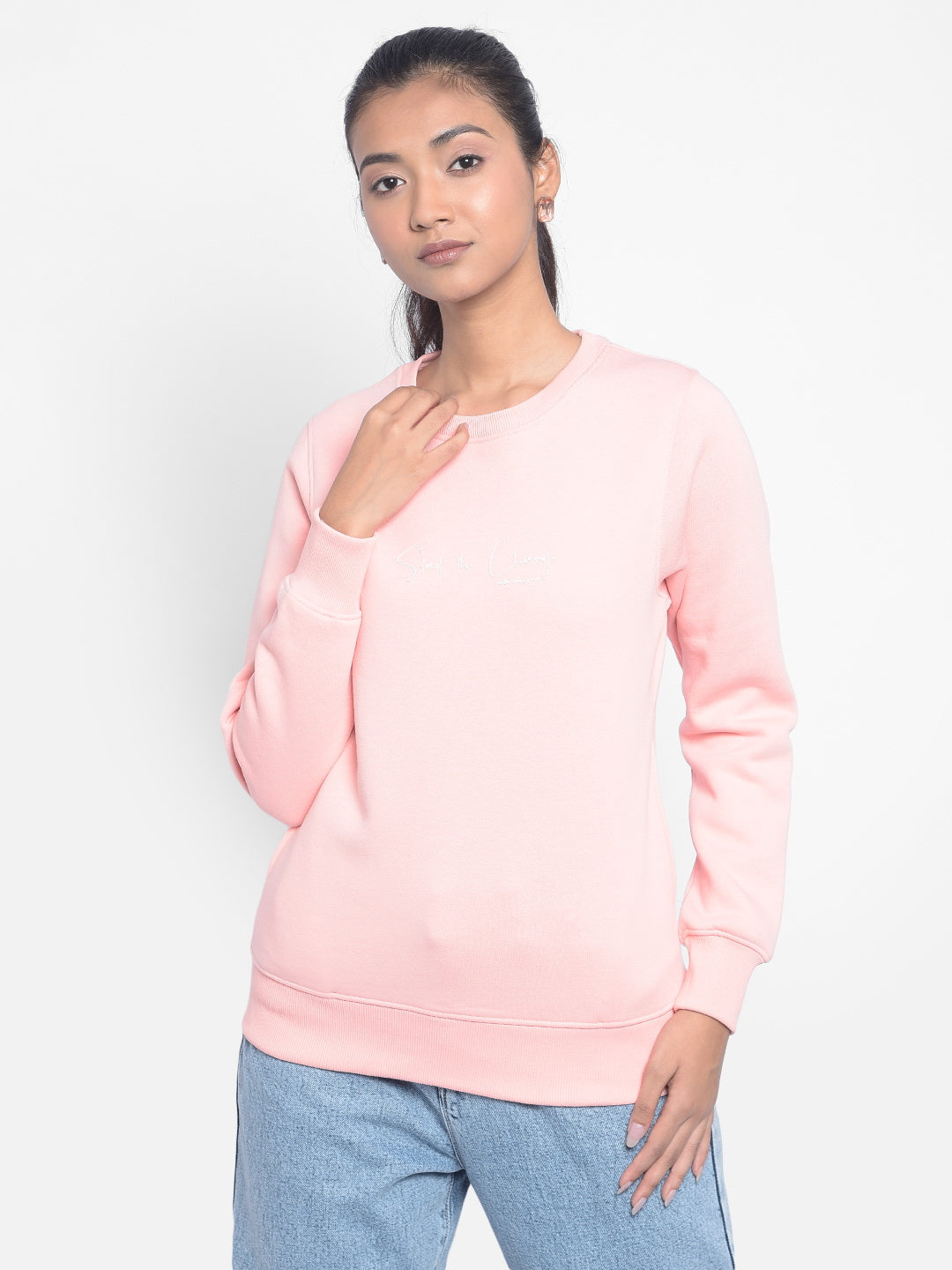 Pink Printed SweatShirts-Women SweatShirtss-Crimsoune Club