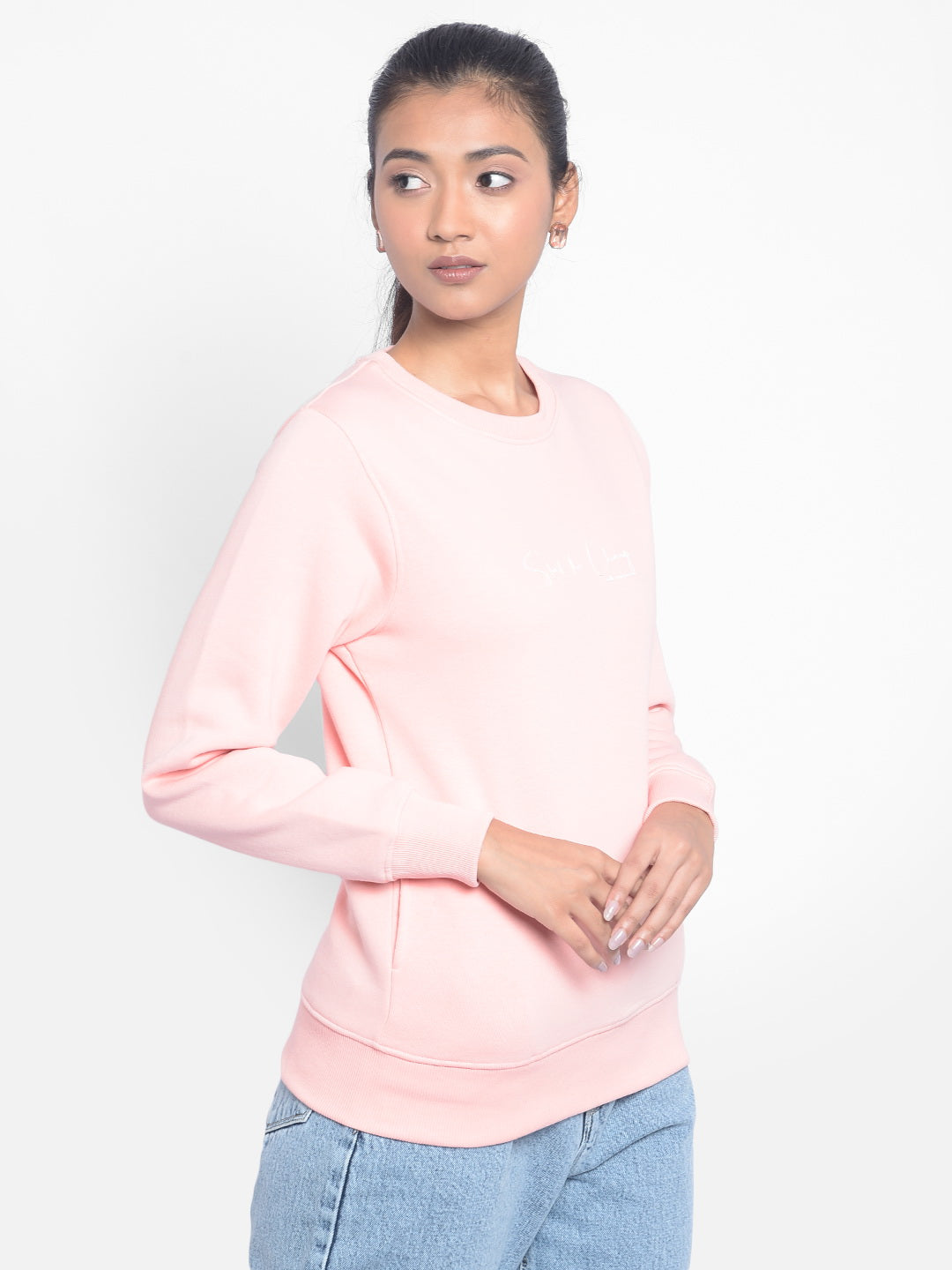 Pink Printed SweatShirts-Women SweatShirtss-Crimsoune Club