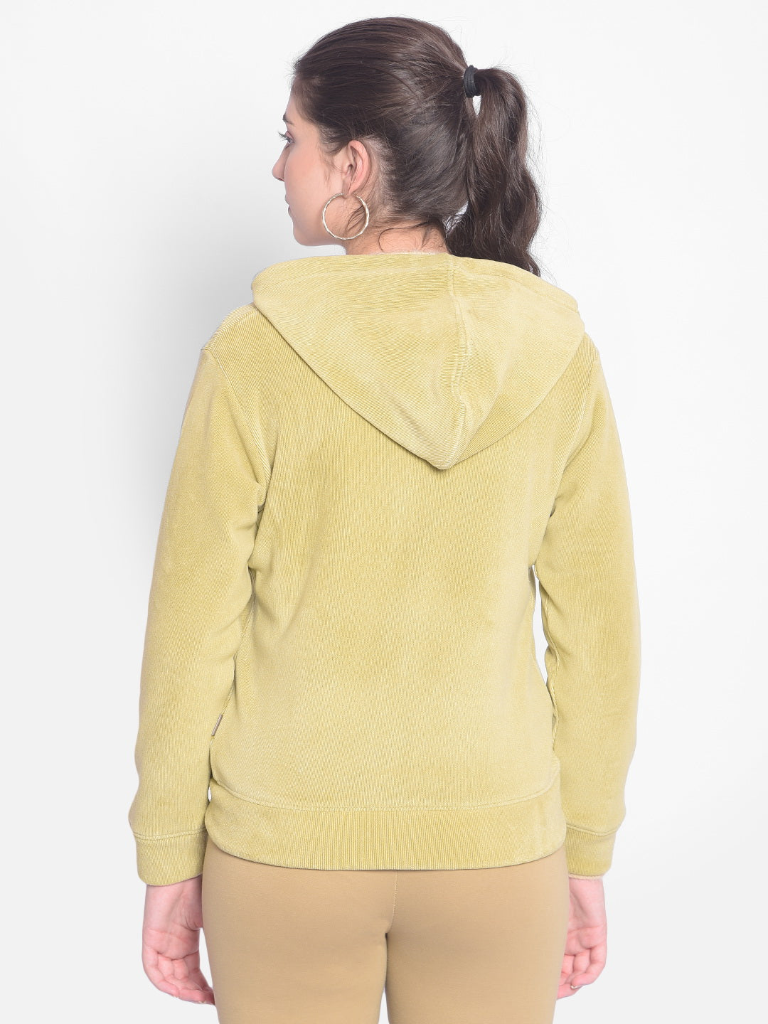 Olive Hooded Sweatshirt-Women Sweatshirts-Crimsoune Club