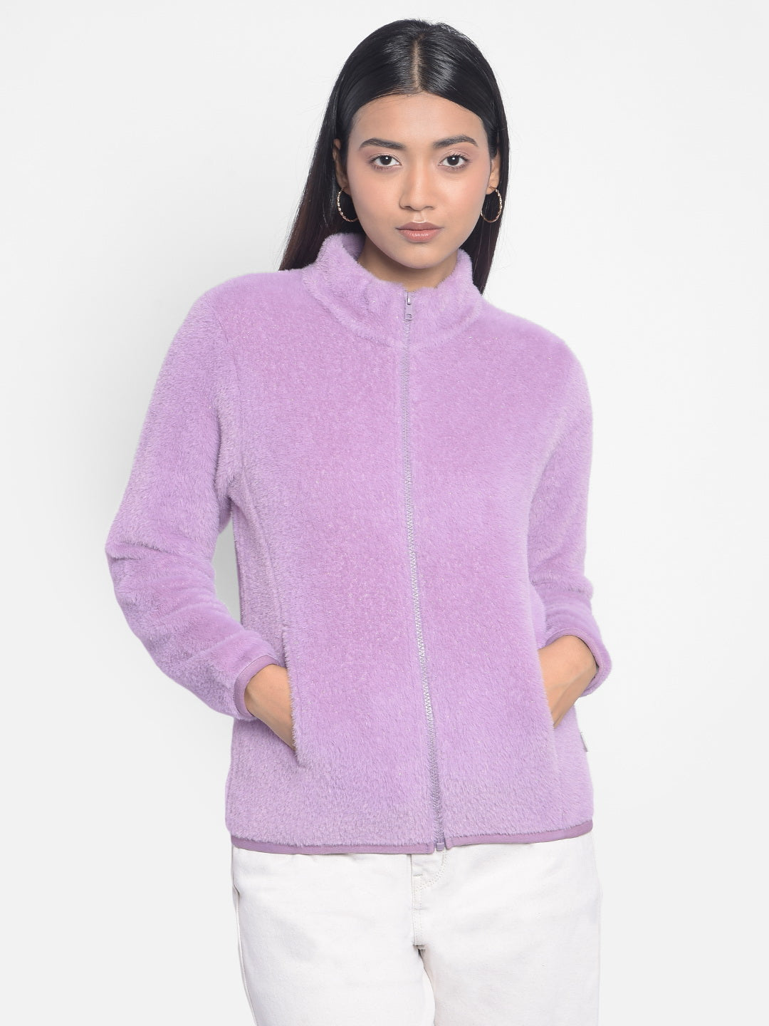 Purple Front Open SweatShirts-Women SweatShirtss-Crimsoune Club