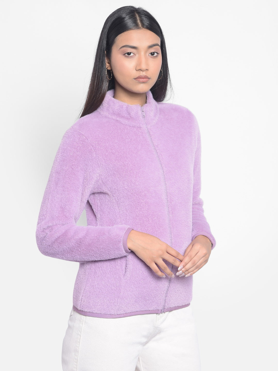 Purple Front Open SweatShirts-Women SweatShirtss-Crimsoune Club