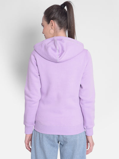 Purple Hooded Front-Open Sweatshirt-Women Sweatshirts-Crimsoune Club