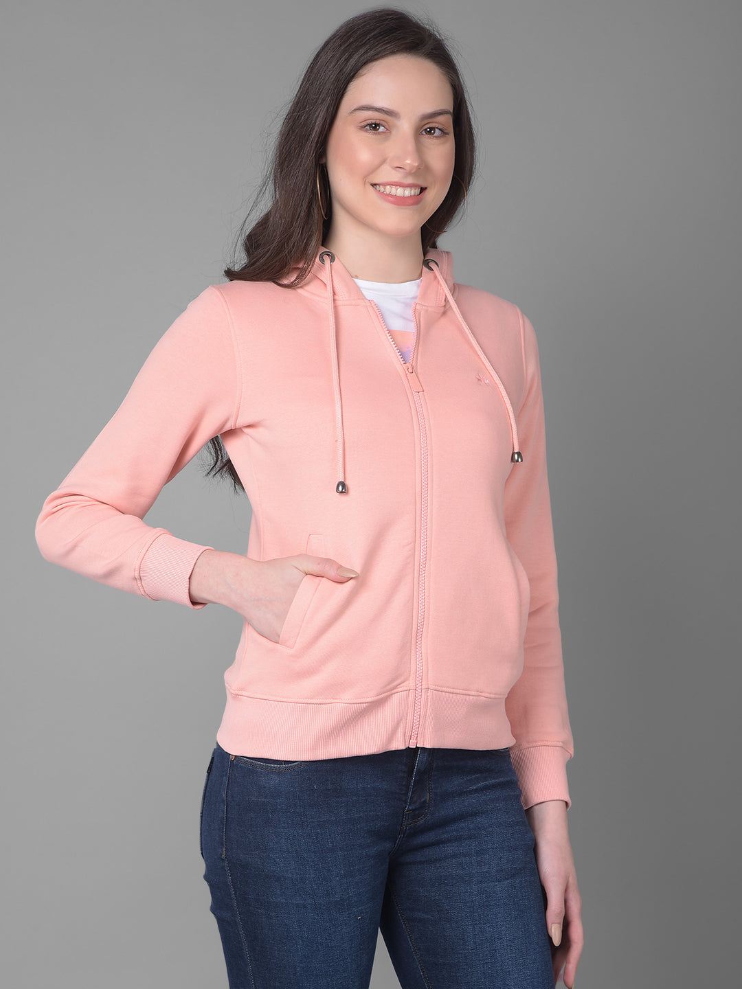 Peach SweatShirt-Women Sweatshirts-Crimsoune Club