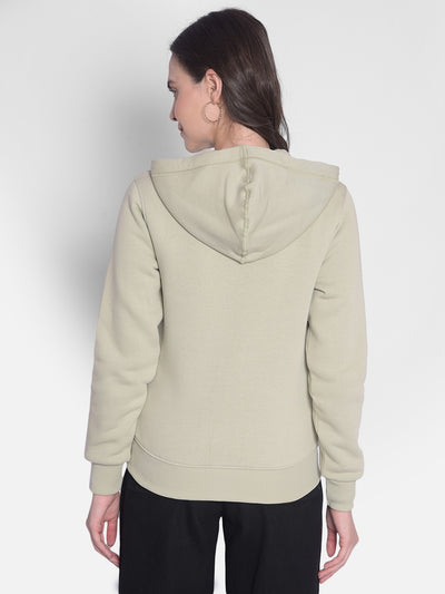 Olive Front-Open Sweatshirt-Women Sweatshirts-Crimsoune Club