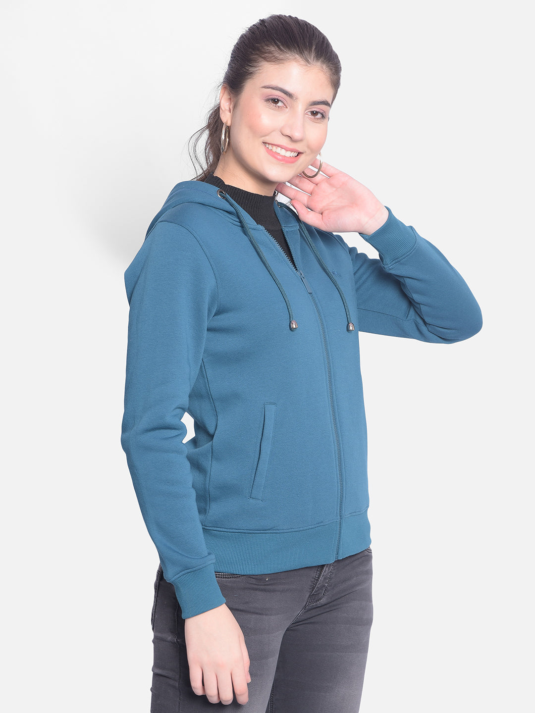 Navy Blue Sweatshirt-Women Sweatshirts-Crimsoune Club