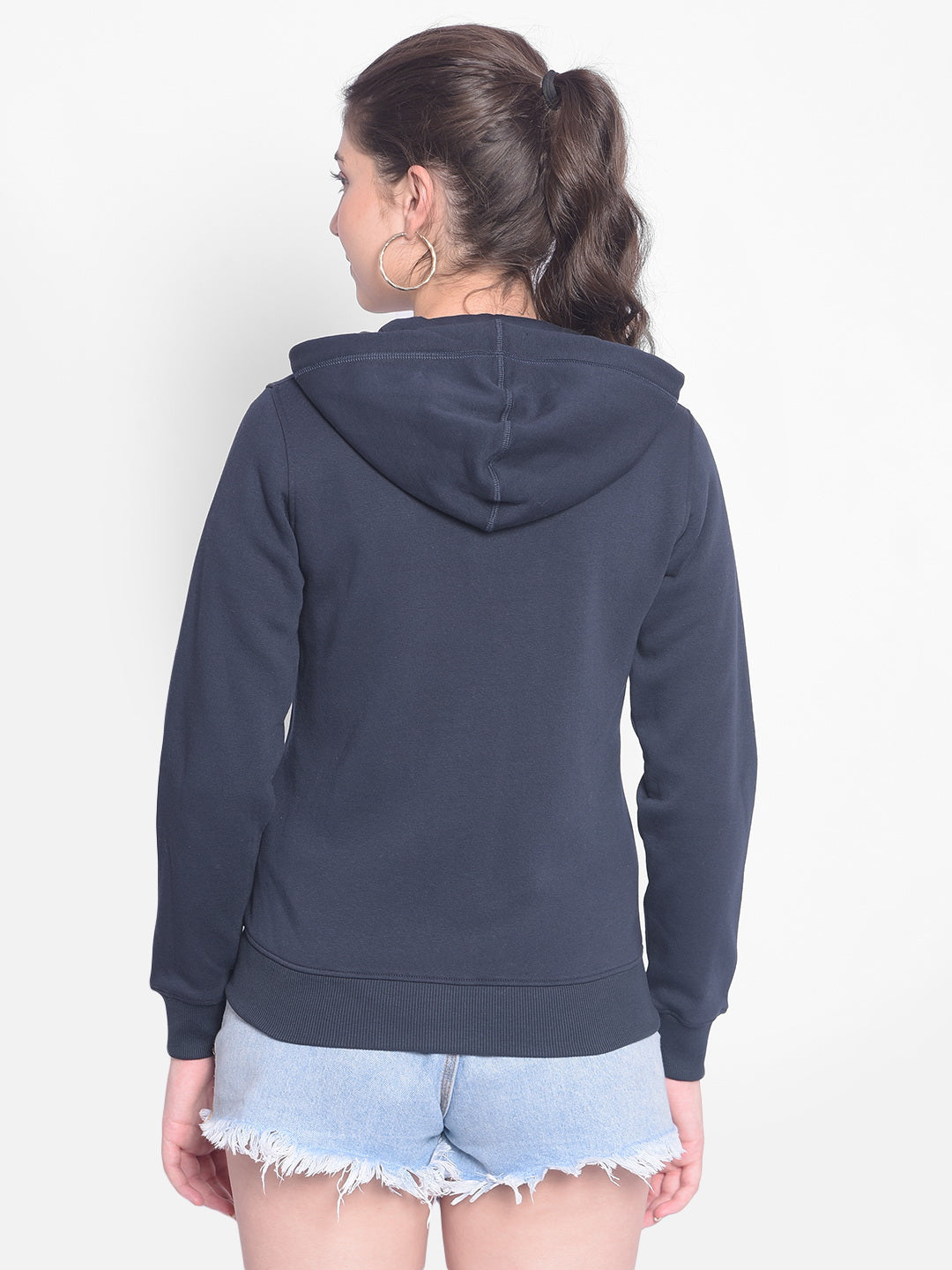 Navy Blue Sweatshirt-Women Sweatshirts-Crimsoune Club