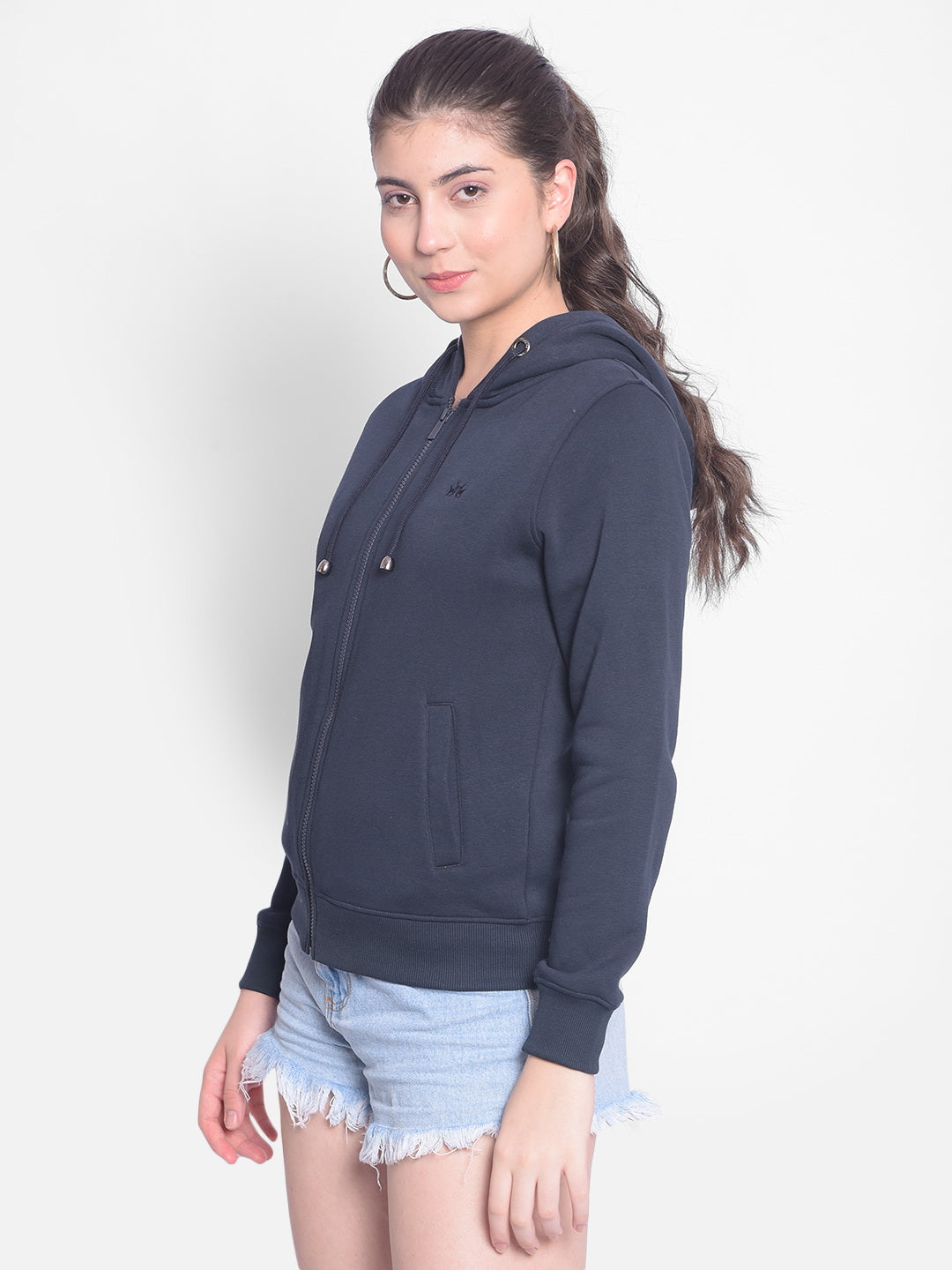 Navy Blue Sweatshirt-Women Sweatshirts-Crimsoune Club