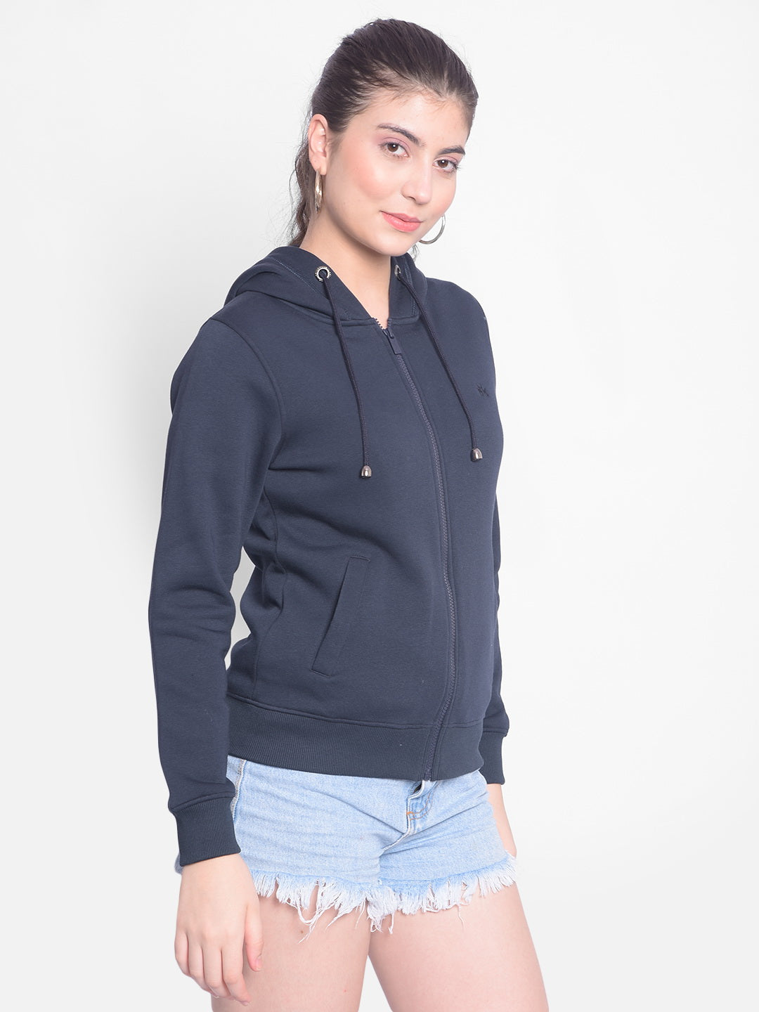 Navy Blue Sweatshirt-Women Sweatshirts-Crimsoune Club