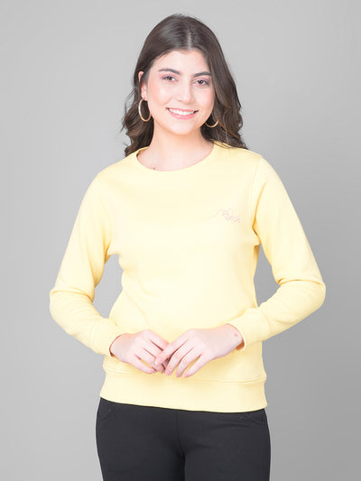 Yellow Sweatshirt-Women Sweatshirts-Crimsoune Club