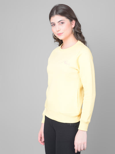 Yellow Sweatshirt-Women Sweatshirts-Crimsoune Club