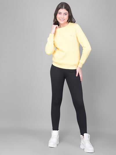 Yellow Sweatshirt-Women Sweatshirts-Crimsoune Club