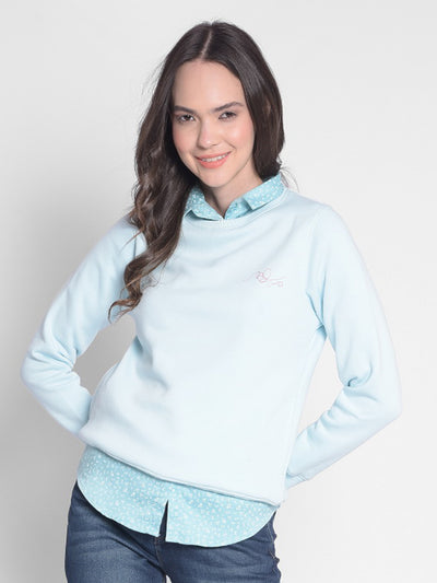 Blue Sweatshirt-Women Sweatshirts-Crimsoune Club