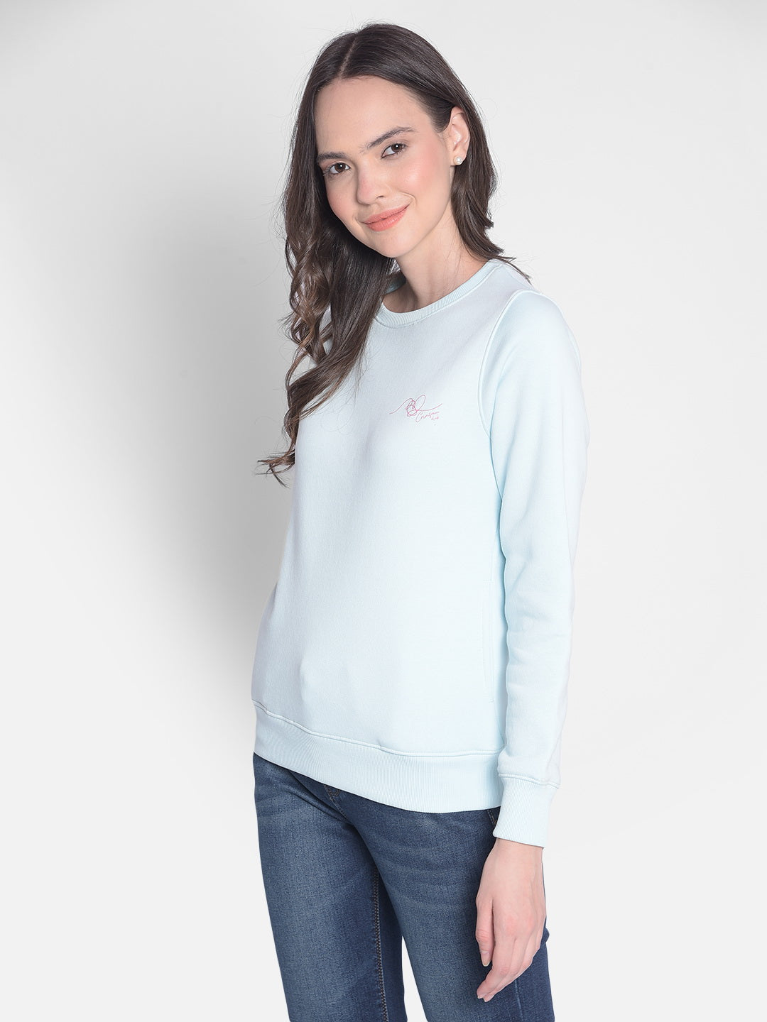 Blue Sweatshirt-Women Sweatshirts-Crimsoune Club