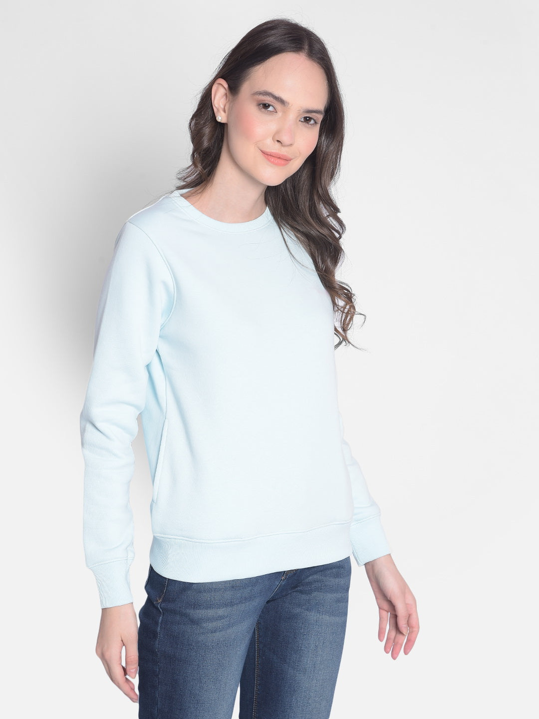 Blue Sweatshirt-Women Sweatshirts-Crimsoune Club