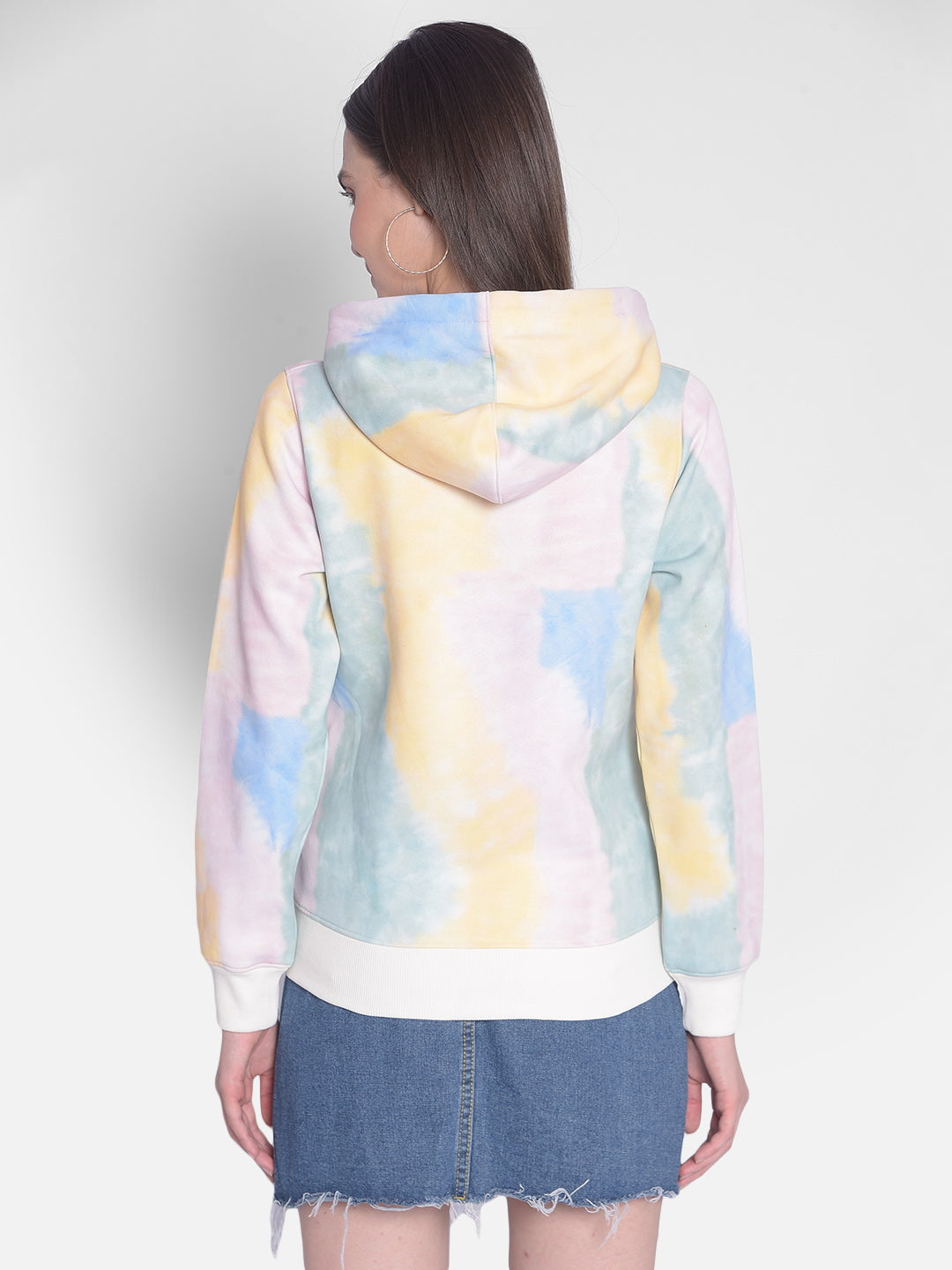 Multicolor Printed Sweatshirt With Hood-Women Sweatshirts-Crimsoune Club