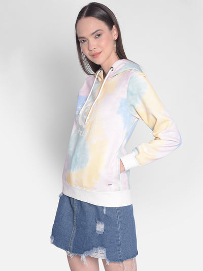 Multicolor Printed Sweatshirt With Hood-Women Sweatshirts-Crimsoune Club