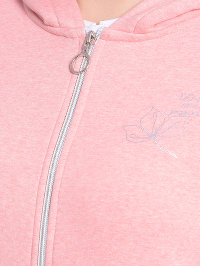 Pink Hooded Sweatshirt-Women Sweatshirts-Crimsoune Club