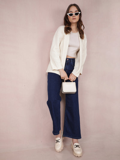 Off White Jacquard Shrug-Women Shrugs-Crimsoune Club