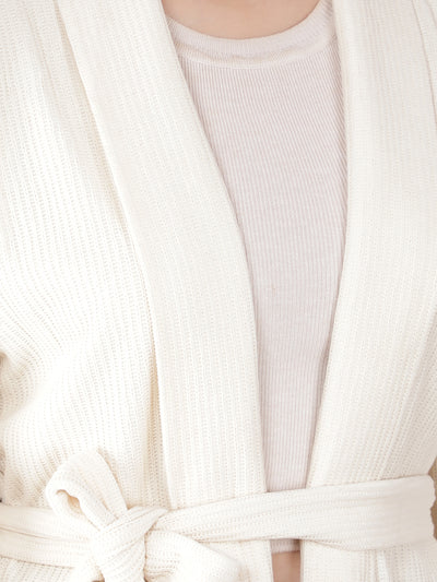 Off White Jacquard Shrug-Women Shrugs-Crimsoune Club