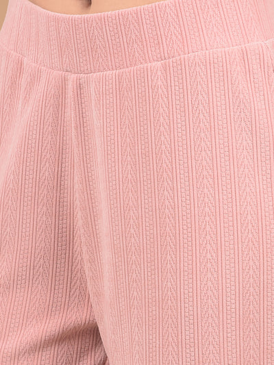 Peach Printed Track Pants-Women Track Pants-Crimsoune Club