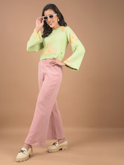 Peach Printed Track Pants-Women Track Pants-Crimsoune Club