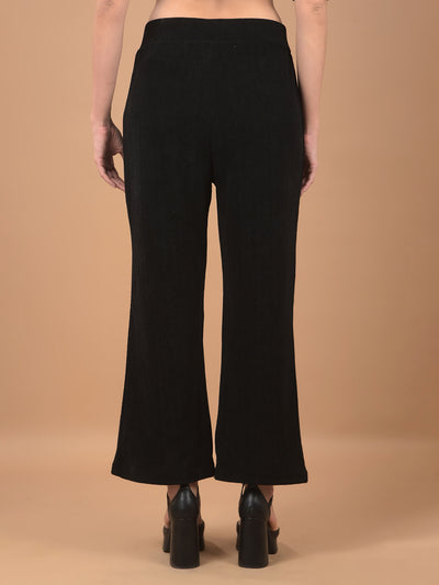 Black Printed Track Pants-Women Track Pants-Crimsoune Club