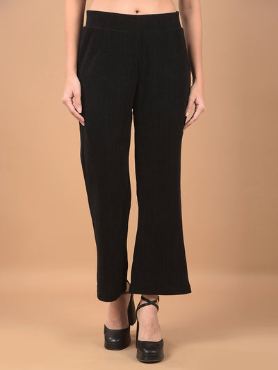 Black Printed Track Pants-Women Track Pants-Crimsoune Club