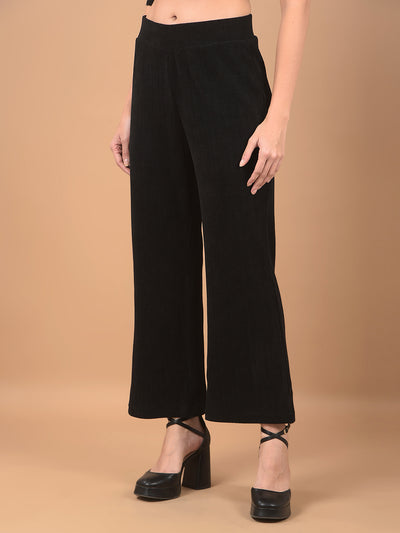 Black Printed Track Pants-Women Track Pants-Crimsoune Club